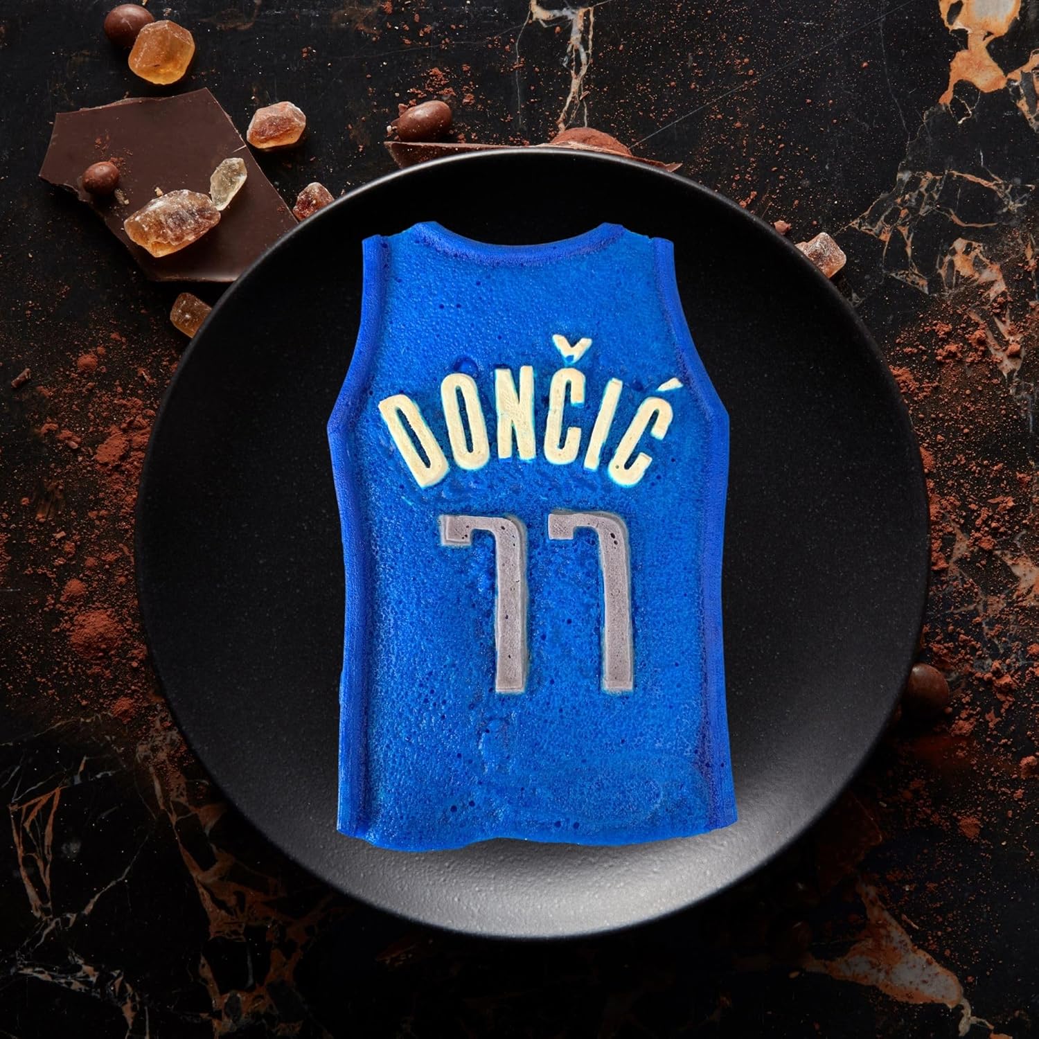 NBA Licensed Luka Doncic Jersey Silicone Mold, For Basketball Fans, Pancakes, Pizza, Cakes, Brownie, Chocolate, and More, Perfect for Game Day Treats, Non-Stick,Dishwasher Safe