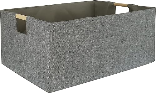 YIQIAOHUI - Contenedor de almacenamiento rectangular para estantes, armario, caja de juguetes plegable con asas y cartón resistente para guardería,