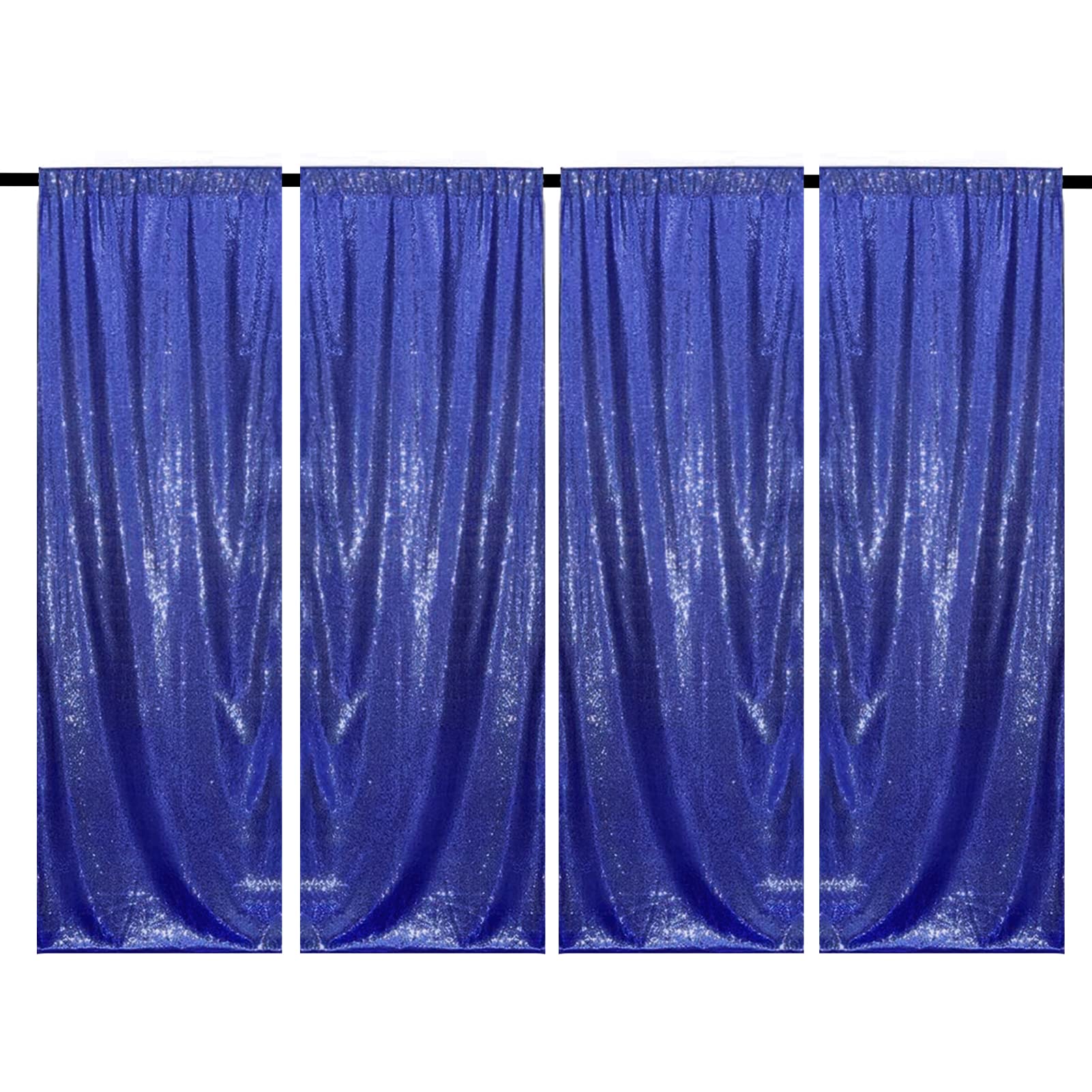 Rideaux à paillettes bleu marine - 4 panneaux - 60 x 200 cm - Toile de fond pour photo de mariage, fête prénatale, rideau de photographie étincelante