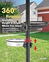 Vista 7 de iBorn Bandeja de malla y anillo para comederos de pájaros de 1 pulgada, accesorio al aire libre para comederos de pájaros para colibríes