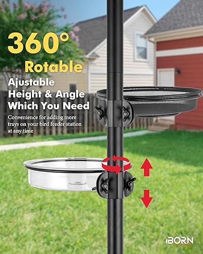 Miniatura 7 de iBorn Bandeja de malla y anillo para comederos de pájaros de 1 pulgada, accesorio al aire libre para comederos de pájaros para colibríes para