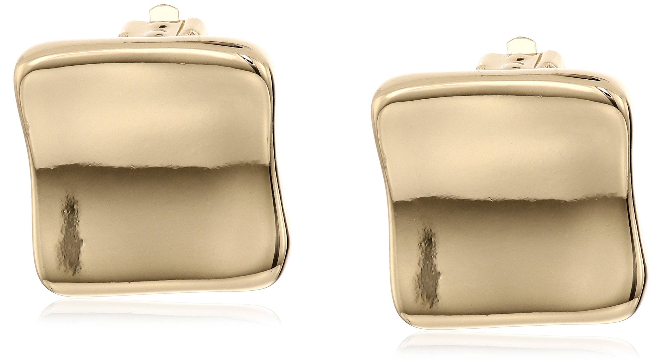 Robert Lee Morris "Metal Band" Sculptural Square Button Stud Clip-On Earring