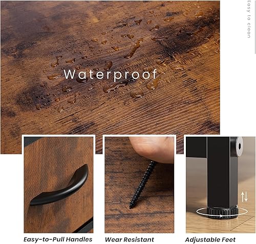 Miniatura 6 de Sweetcrispy Cómoda para dormitorio, cajones de almacenamiento, torre de almacenamiento de tela delgada con 4 cajones, unidad organizadora de torre,