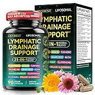 Lymphatic Drainage Supplements, Lymphatic Drainage Capsules - Wellness Complex 21 in 1 Aescia, Turmeric, Bromelain, Echinacea & More - Lymph System Support Capsules