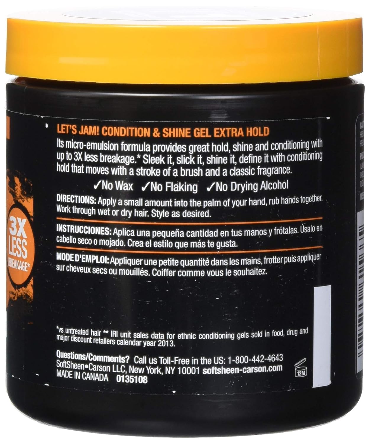 Softsheen Carson Let's Jam Extra Hold Shining and Conditioning Gel, 14 Ounce (Pack of 6) image 2