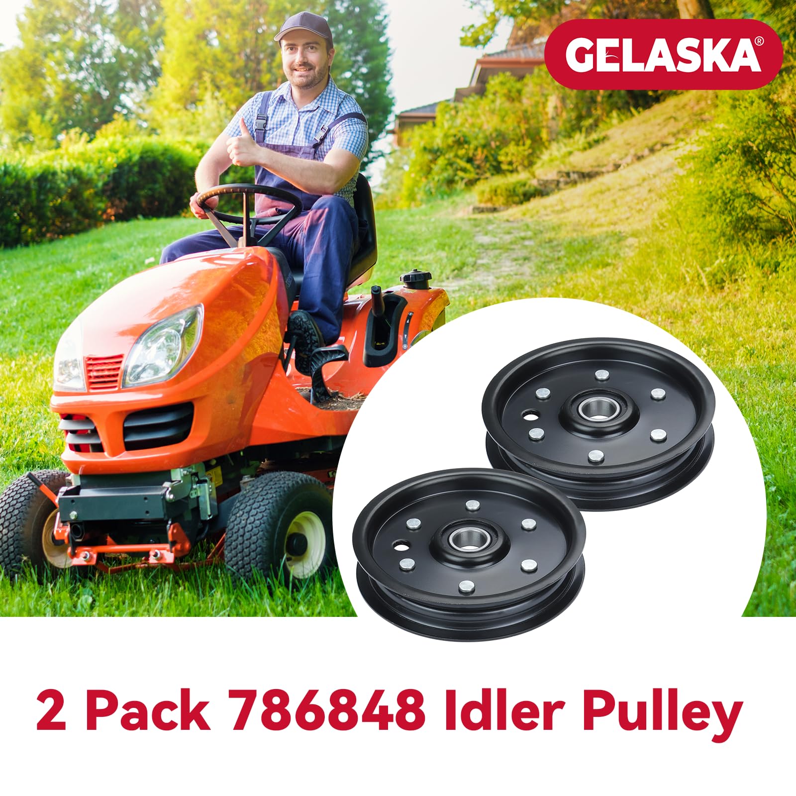 GELASKA 786848 - Juego de 2 poleas tensoras planas sustituyen a Excel Hustler 786848, Oregon 34-906 para cortacésped FasTrak SD SDX Mini Z