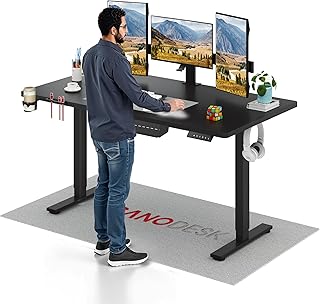 SANODESK Höhenverstellbarer Schreibtisch 160×60 cm– ergonomischer Standing Desk mit Memory-Funktion & Kindersicherung, Stabiler Rahmen (Schwarz)