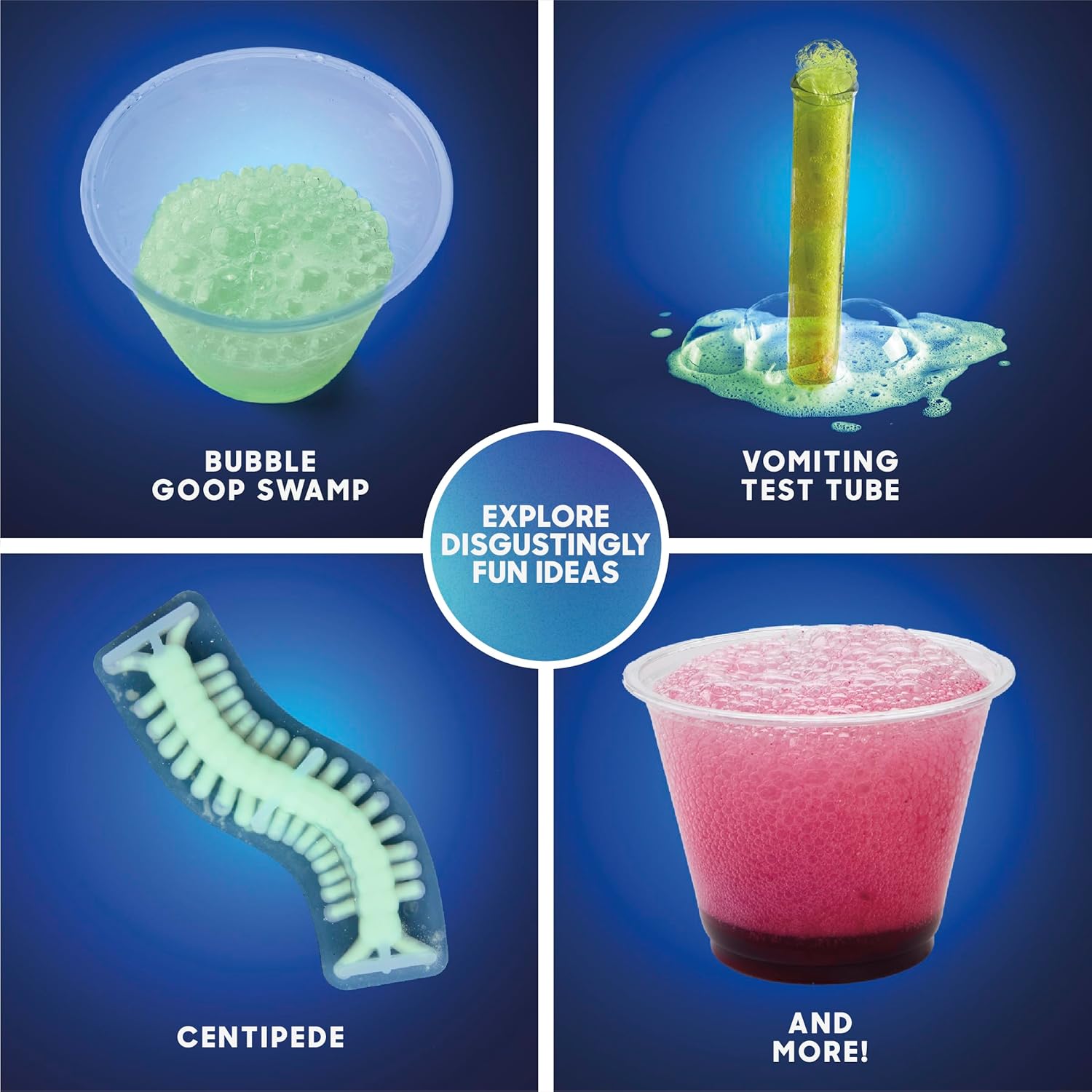 Discovery™ Big Creepy Science Lab – 65 Experiments STEM Kit for Kids| Slime, Reactions, Crystals & Gross Science| Educational Learning Project Activity Set| Chemistry & Physics Toy Gift| Ages 8+