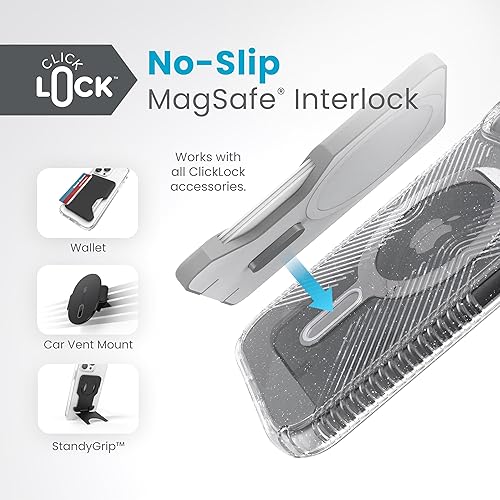 Miniatura 4 de Speck Funda para iPhone 15, bloqueo antideslizante ClickLock, diseñada para MagSafe, agarre de protección contra caídas, para iPhone 15, iPhone 14,