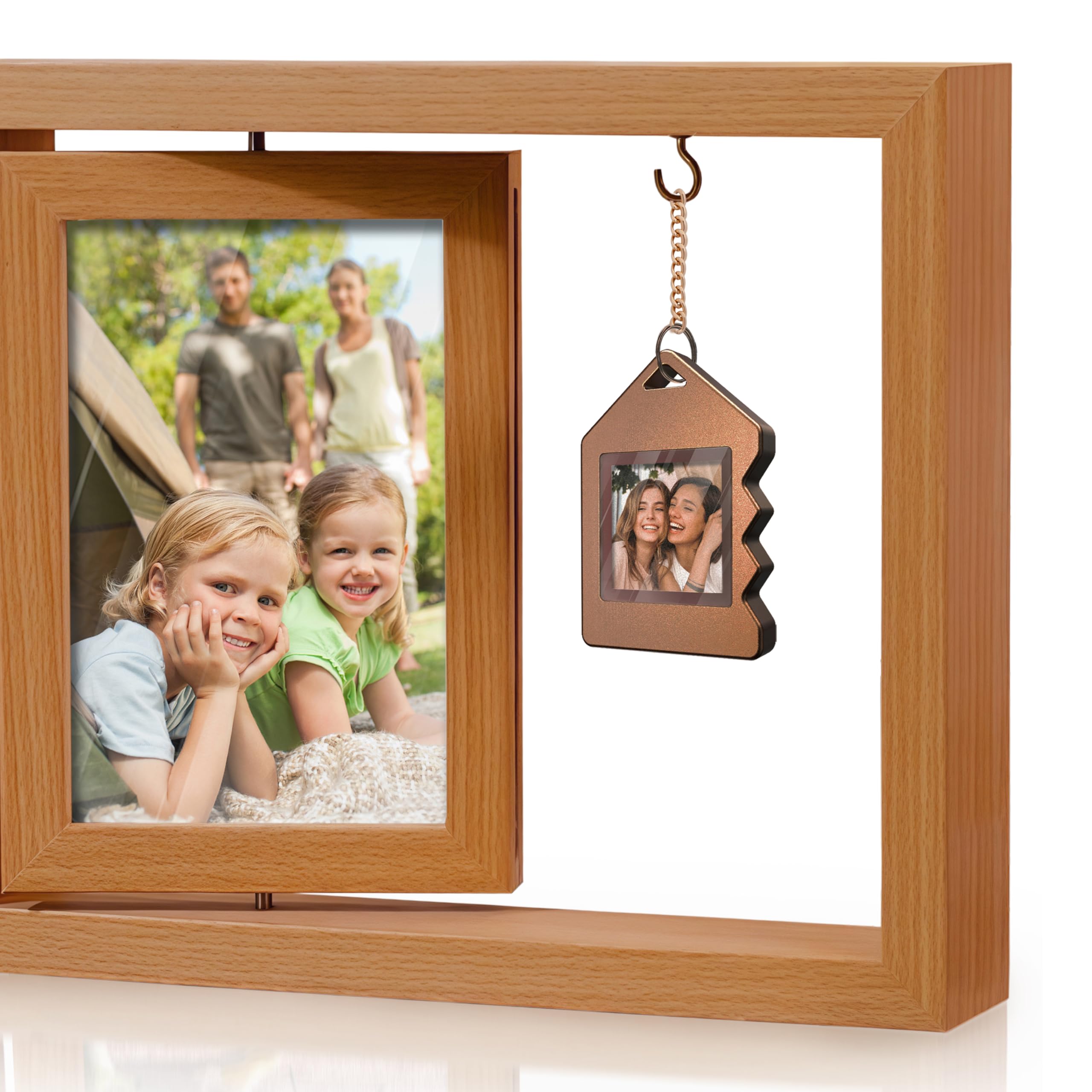 auvstar Marco Foto con Pantalla de Tinta,Marco para Fotos Girar Dos Fotos,Marco de Fotos Personalizado,Marco Fotos Madera con Vidrio,Cuadro Personalizado con Foto,Marco de Fotos Personalizado