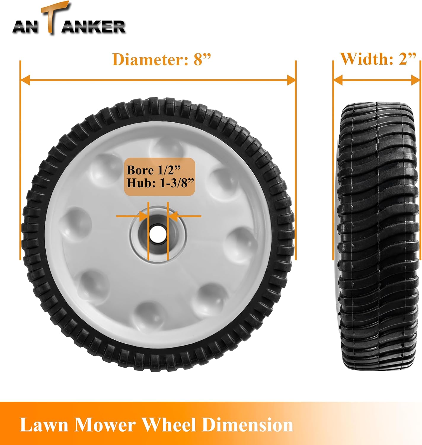 Front Drive Wheels Replaces for MTD 734-04018C 734-04018 734-04018A 734-04018B for Troy Bilt Tuff-Cut 210 TB210 TB230 TB240 Self Propelled Mower for Cub Cadet for Sten s 205-712, Set of 2