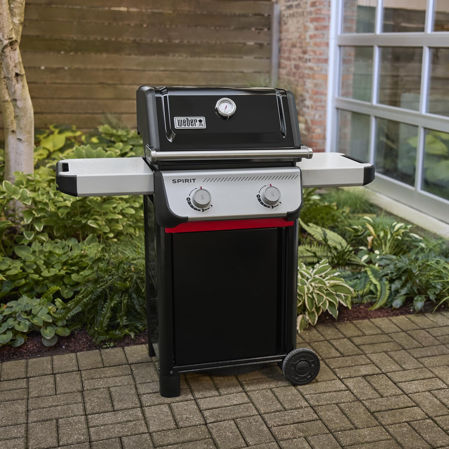 Weber Barbecue a gas Spirit E-210/2 bruciatori, accensione Snap-Jet, ruote resistenti e griglia di riscaldamento, superficie di 51 x 46cm, compatibile con le guide laterali Weber Works, nero/argento - 4