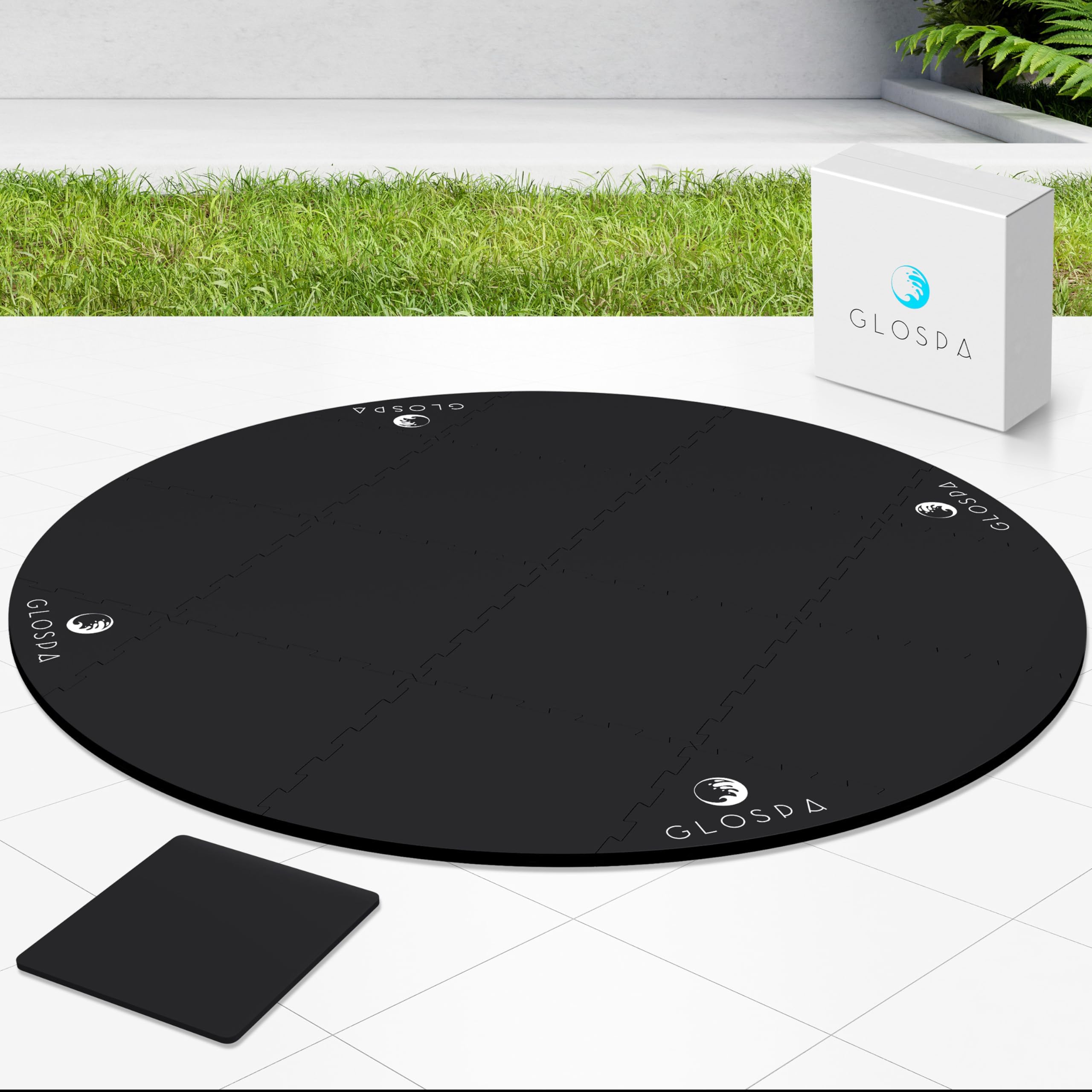 12 Foot 144 Inch Hot Tub Mat Round Pool Liner Pad for Above Ground Outdoor Indoor