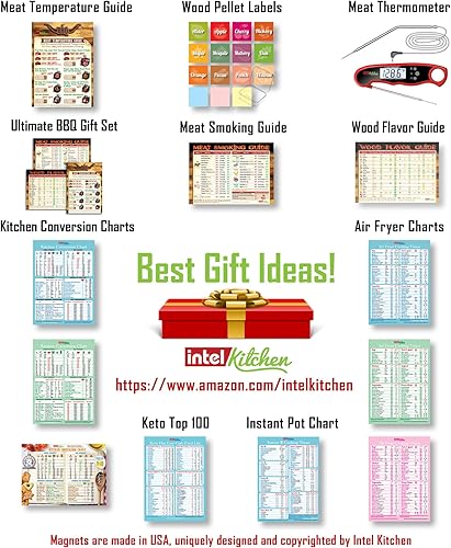 Miniatura 6 de Juego de regalos definitivos para barbacoa guía imprescindible para ahumar carne (47 carnes) + tabla de temperatura de carne + guía de sabor de