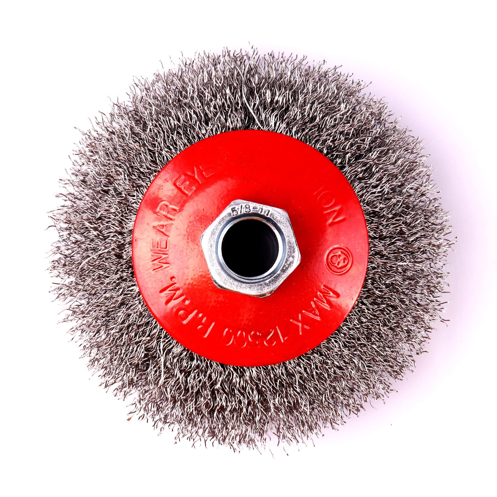 Paquete de 5 cepillos de alambre grueso de 4 pulgadas para amoladora angular de 4 1/2, eje roscado de 5/8 a 11, alambre de acero al carbono de 0.014 pulgadas, cepillo de alambre para óxido,