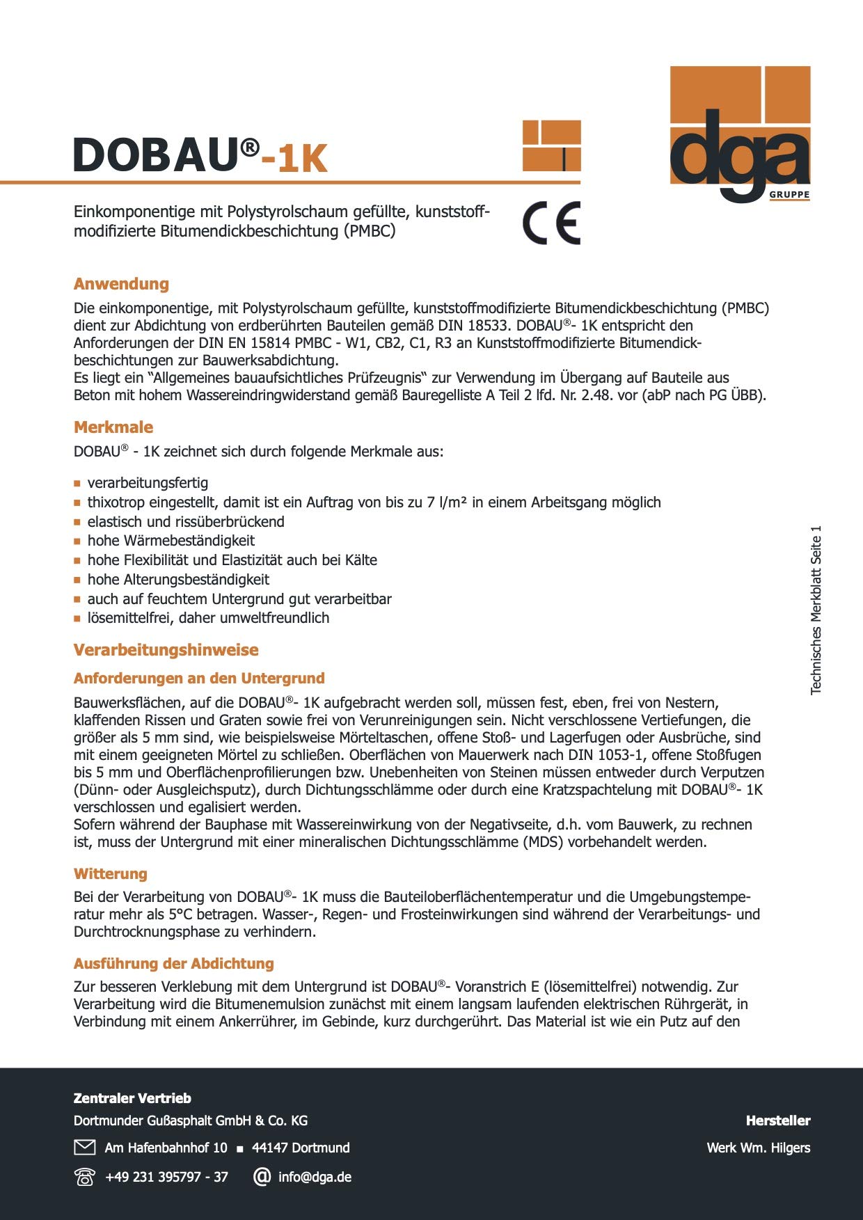Dickbeschichtung 1k Eimer 12 l, Kellerdicht, Abdichtung, Bitumen, Schwarz