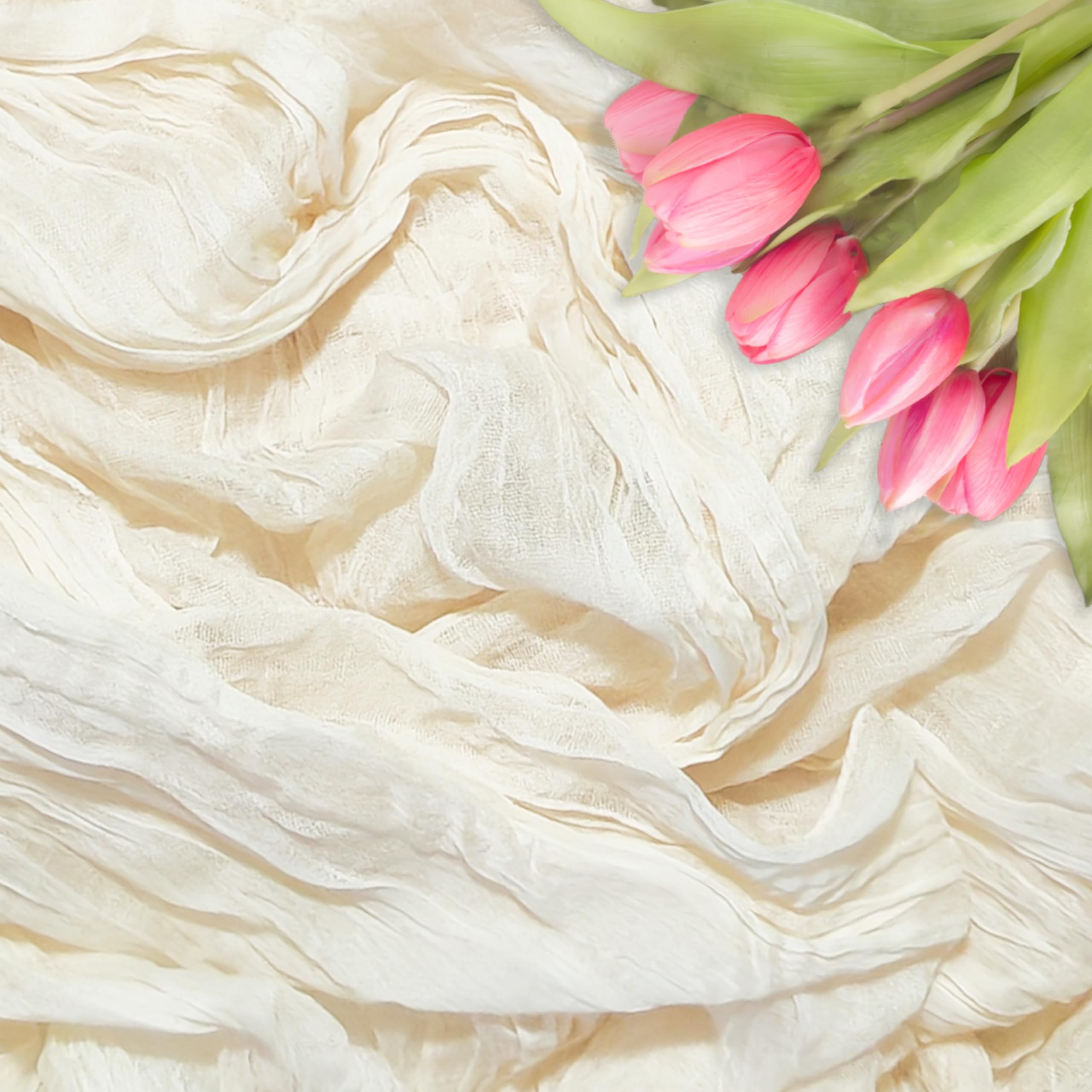 LINXTAR Chemin De Table En étamine, Ivoire, 4,3 M - Style