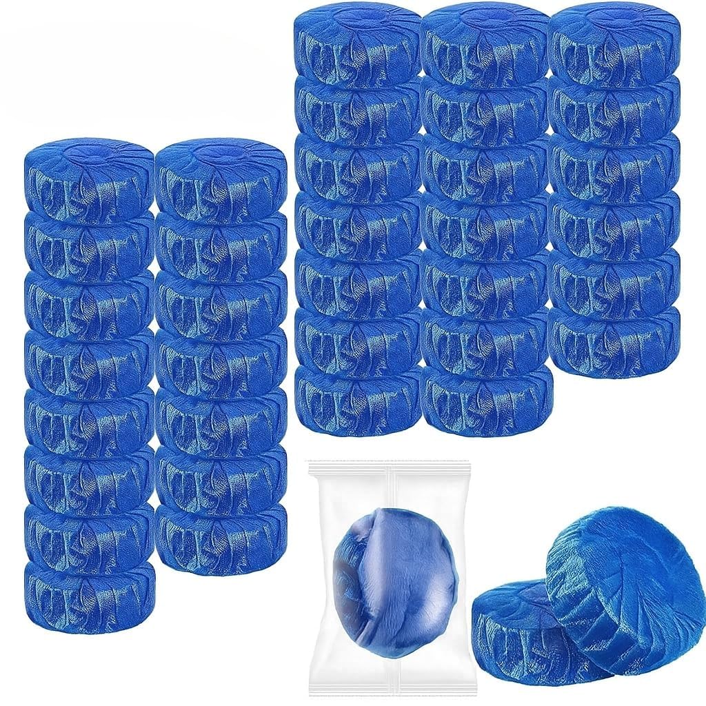 automatic flush toilet bowl cleaner tablets, bathroom toilet tank cleaner, powerful cleaning ball mild lemon scent toilet blue deep clean bubbles,pack-10 att-598