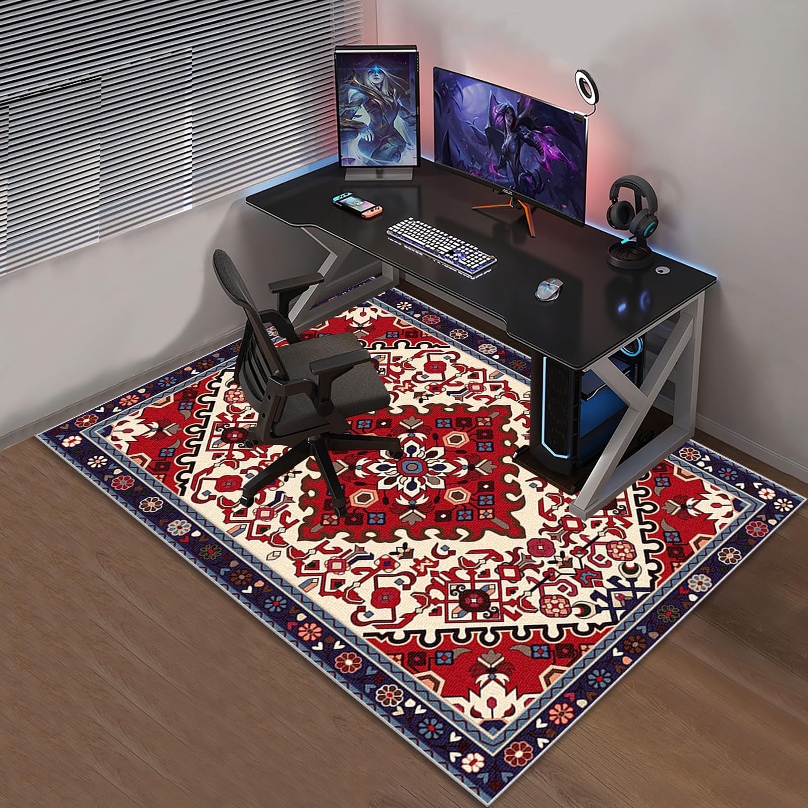 Tappetino per Sedia da Ufficio Casa Antiscivolo Tappeto per Sedia Gaming Tappetini per Sedie Multisuperficie Tappeto Rettangolare per Sedia a Rotelle per Pavimenti in Laminato 160 x 180 cm