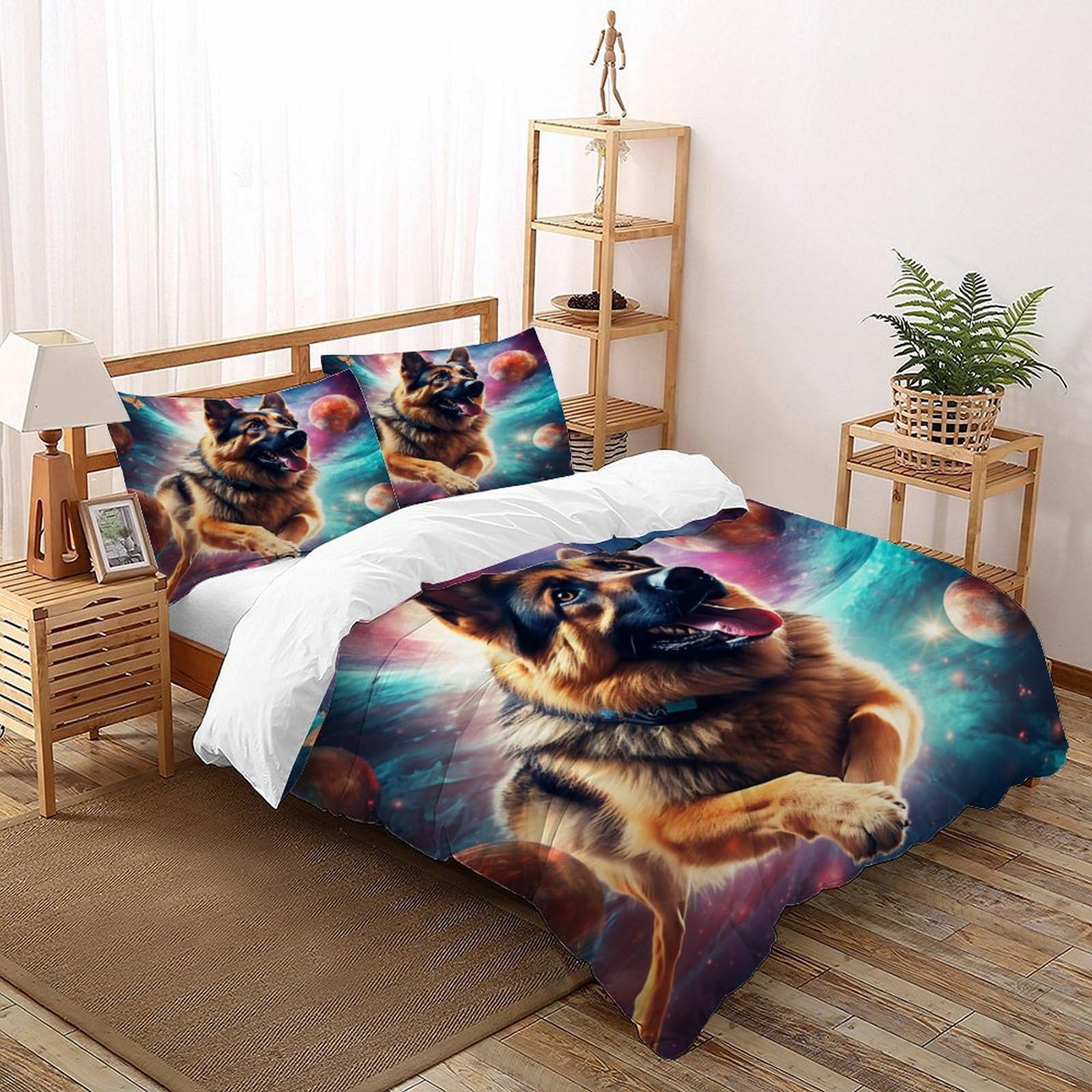 Housse de couette space dog zippée pour changer votre lit double rapidement sans effort