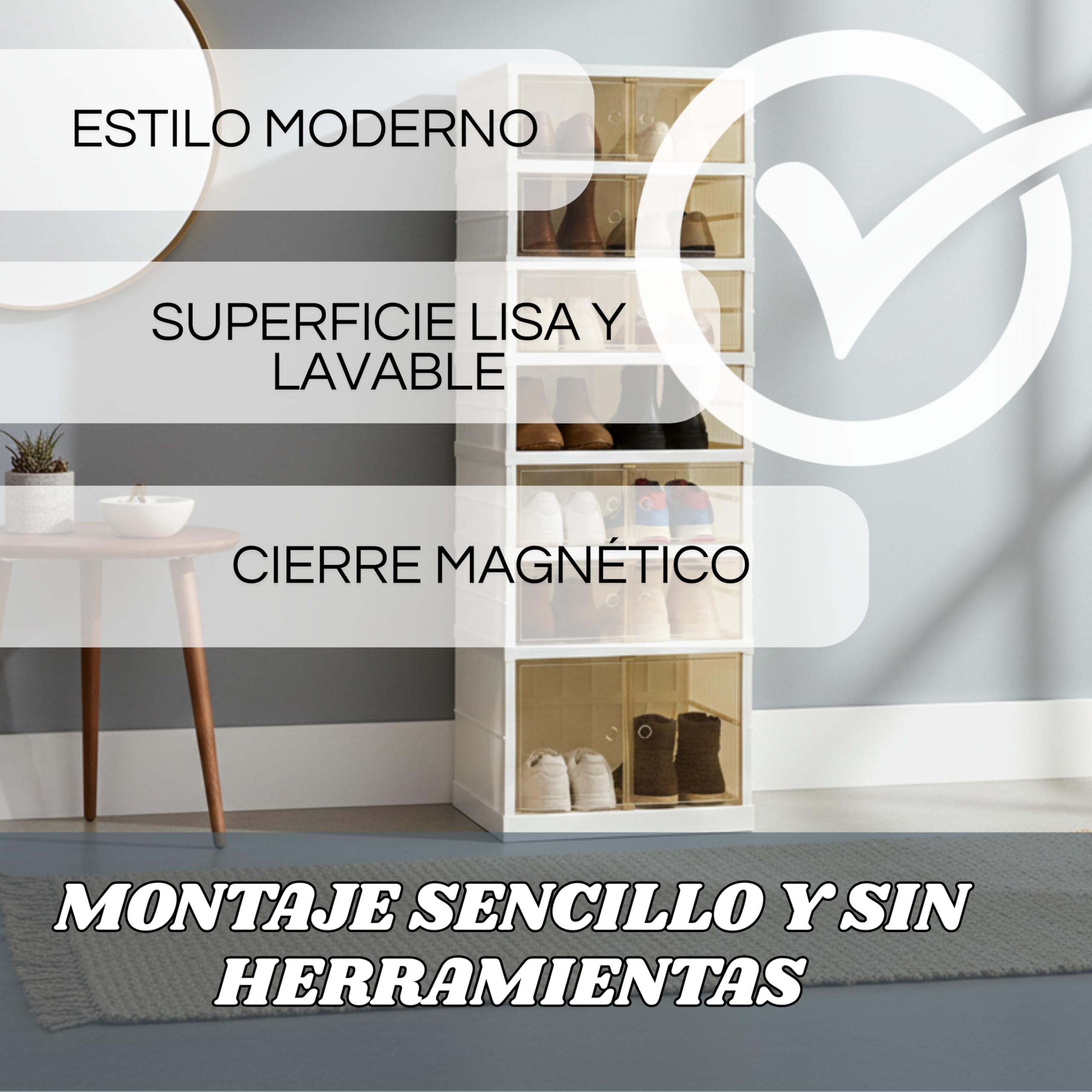 Zapatero Plegable Extensible con Puerta | 6 Niveles para 12 Pares de Zapatos | Plástico Duro Premium con Puerta Transparente y Magnética | Organizador de Armario, Baño, Cocina | 118 cm-44 cm-34.5cm