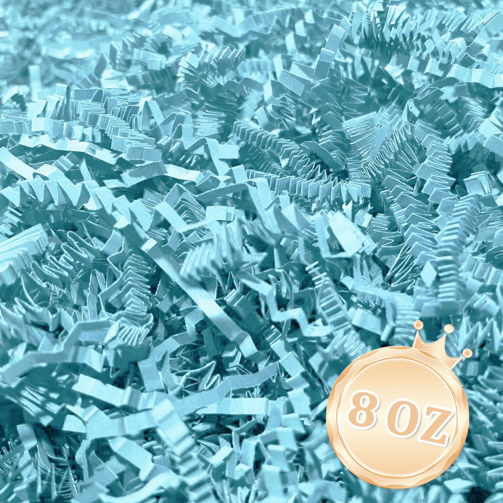 1/2LB Sky Blue Crinkle Cut Paper Shred Filler Great for Gift Wrapping, Sky Blue Basket Fillers, Birthday, Gift Wrapping, Anniversary, Halloween Thanksgiving Christmas Party Decor Filling Supplies