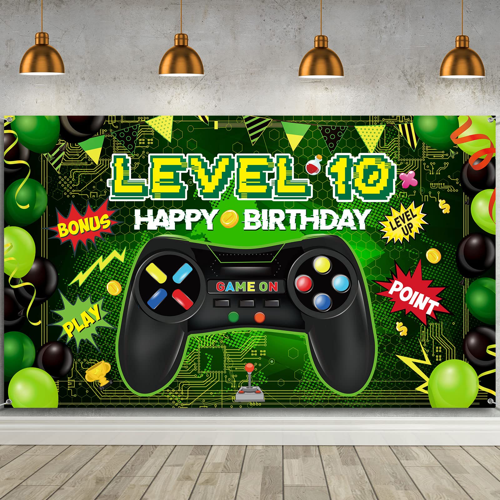 Amazon.com: Video Game Happy Birthday Backdrop Banner, Level Up Birthday  Party Supplies with Game Controller Print Gaming Theme Backdrop for  Photography, Video Game Party Decorations (Level 10 Theme) : Toys & Games