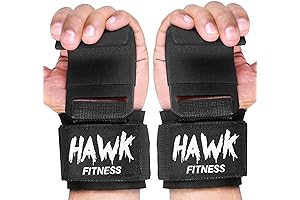 Hawk Fitness Weightlifting Hooks with Wrist Straps