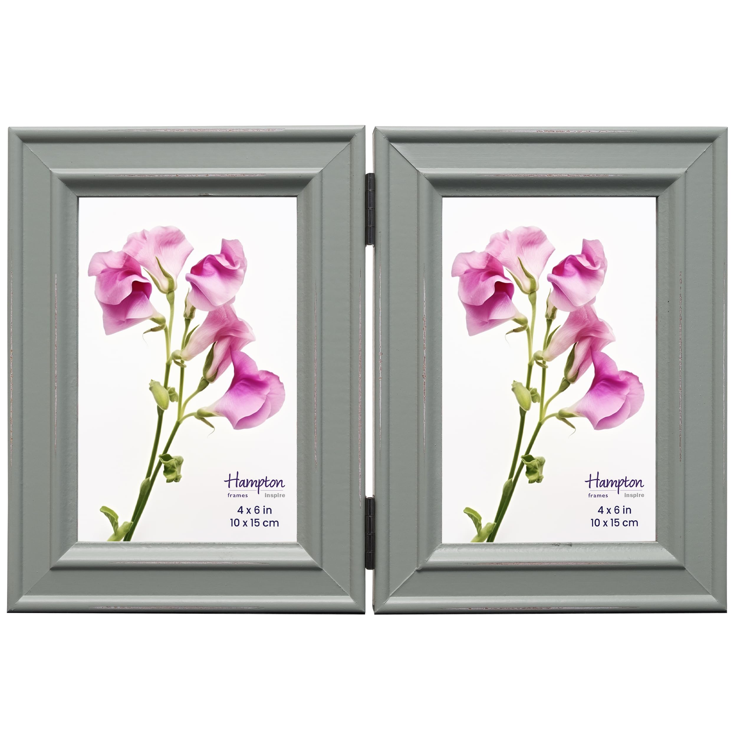 Inspire By Hampton Frames Sage Green Inspire By Hampton Paloma Hinged Double - 4X6 (10X15cm) Multi Photo Frame Glass Ibh-Pal301904s