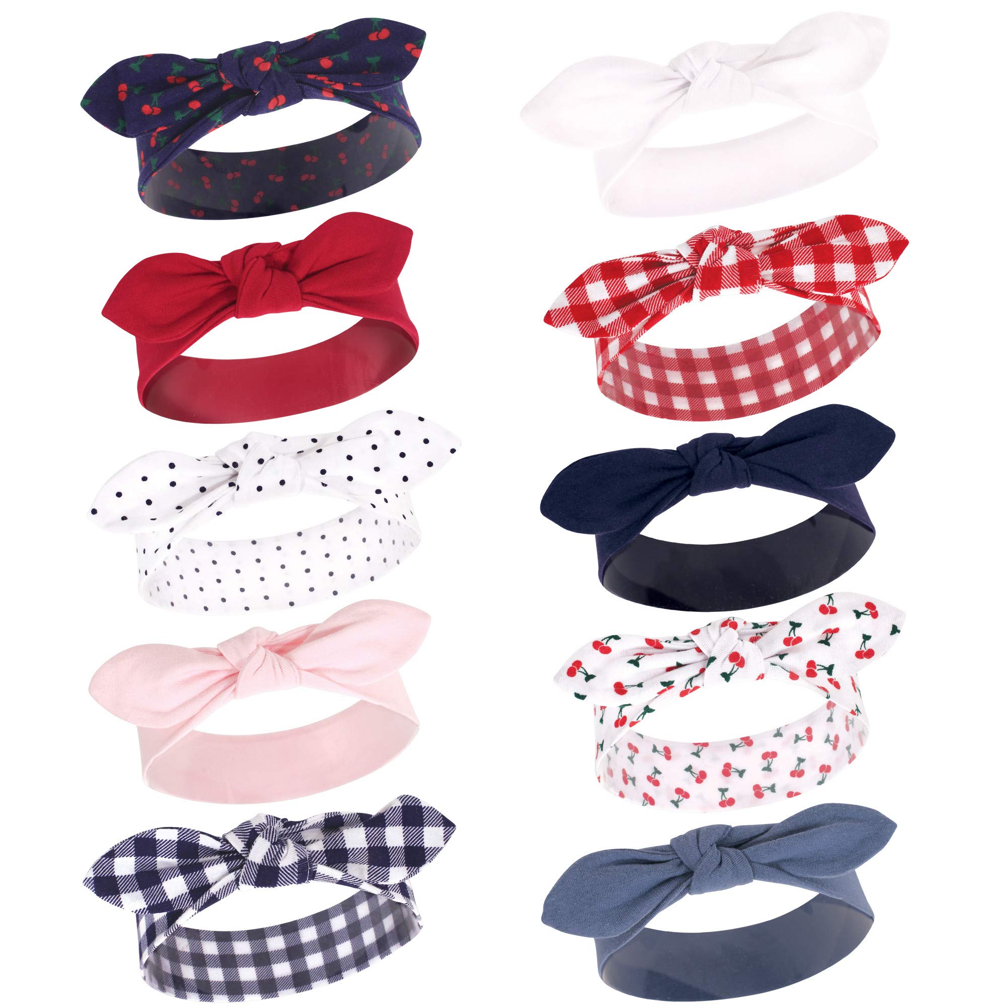 Hudson Baby Cotton and Synthetic Headbands, Size 0-24 Months