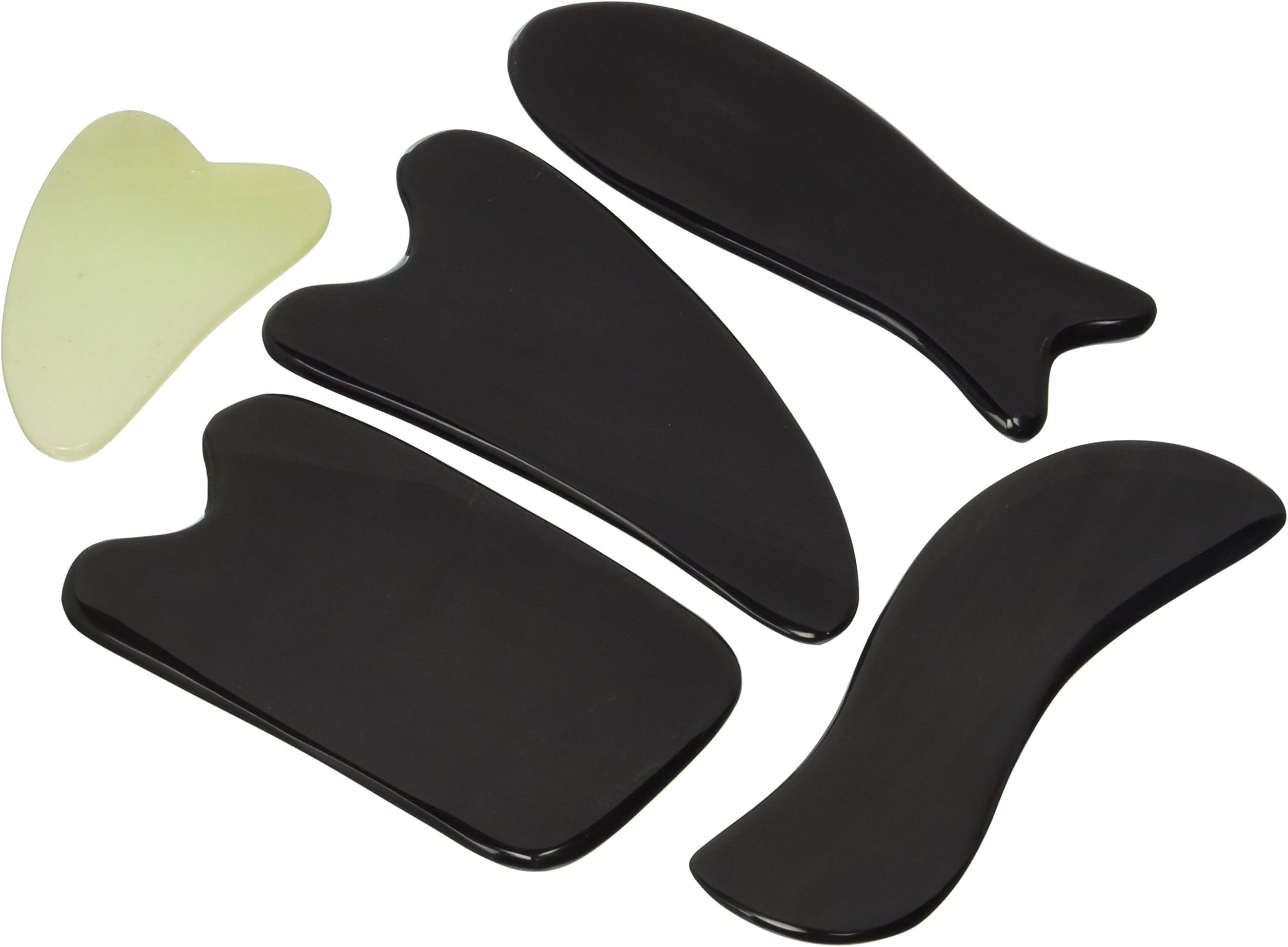 Gua Sha Massage Tools by One Planet with Small Massage Gift - Ultra Smooth Edge for Scraping, 100% Handmade, Hand Held High-Quality Buffalo Horn, for Therapeutic Relief and Hygiene, Scrub Today!