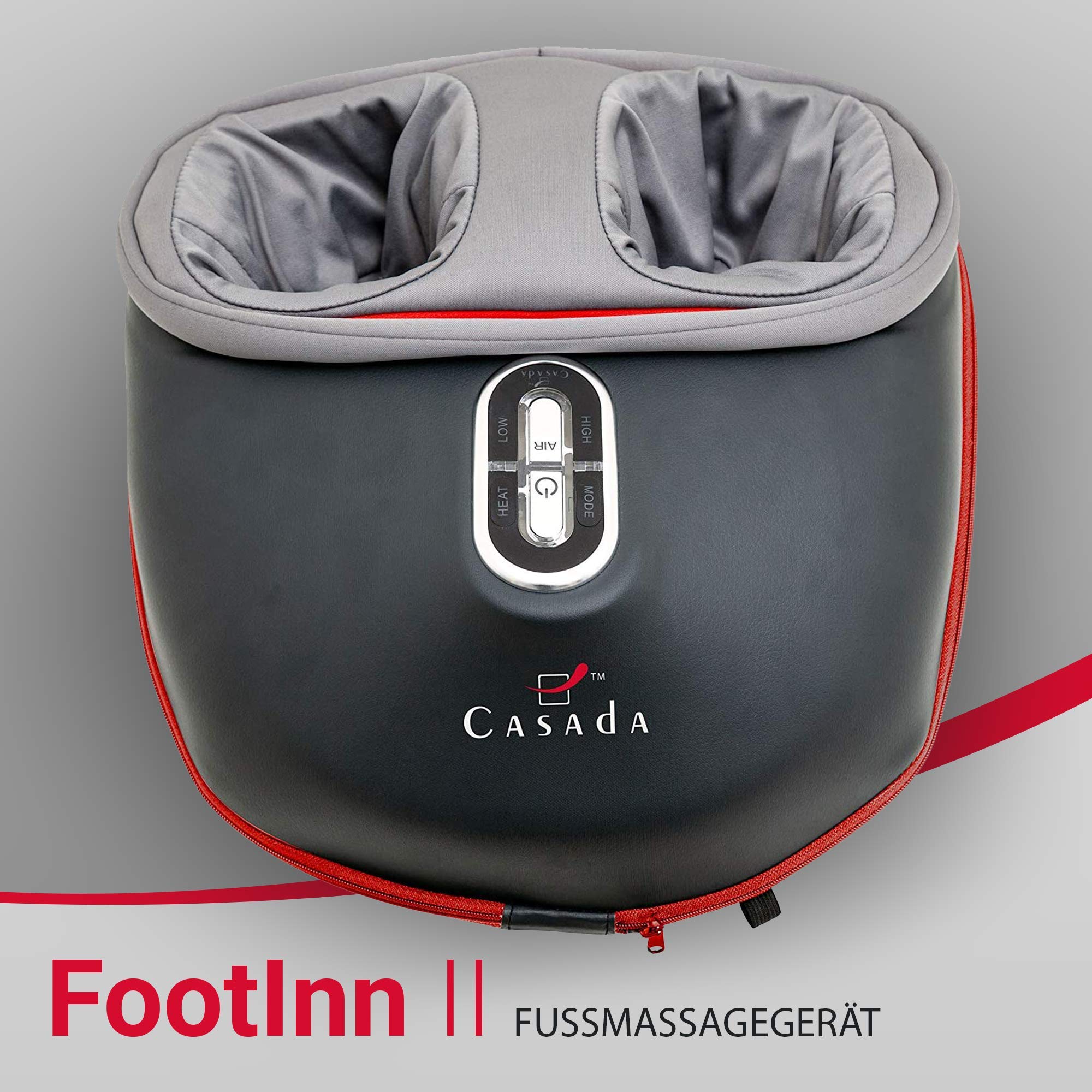 Casada FootInn II Fußmassagegerät mit Wärme, Airbags und Massagerollern, entspannende Fußmassage bis an die Fersen, inklusive Fernbedienung