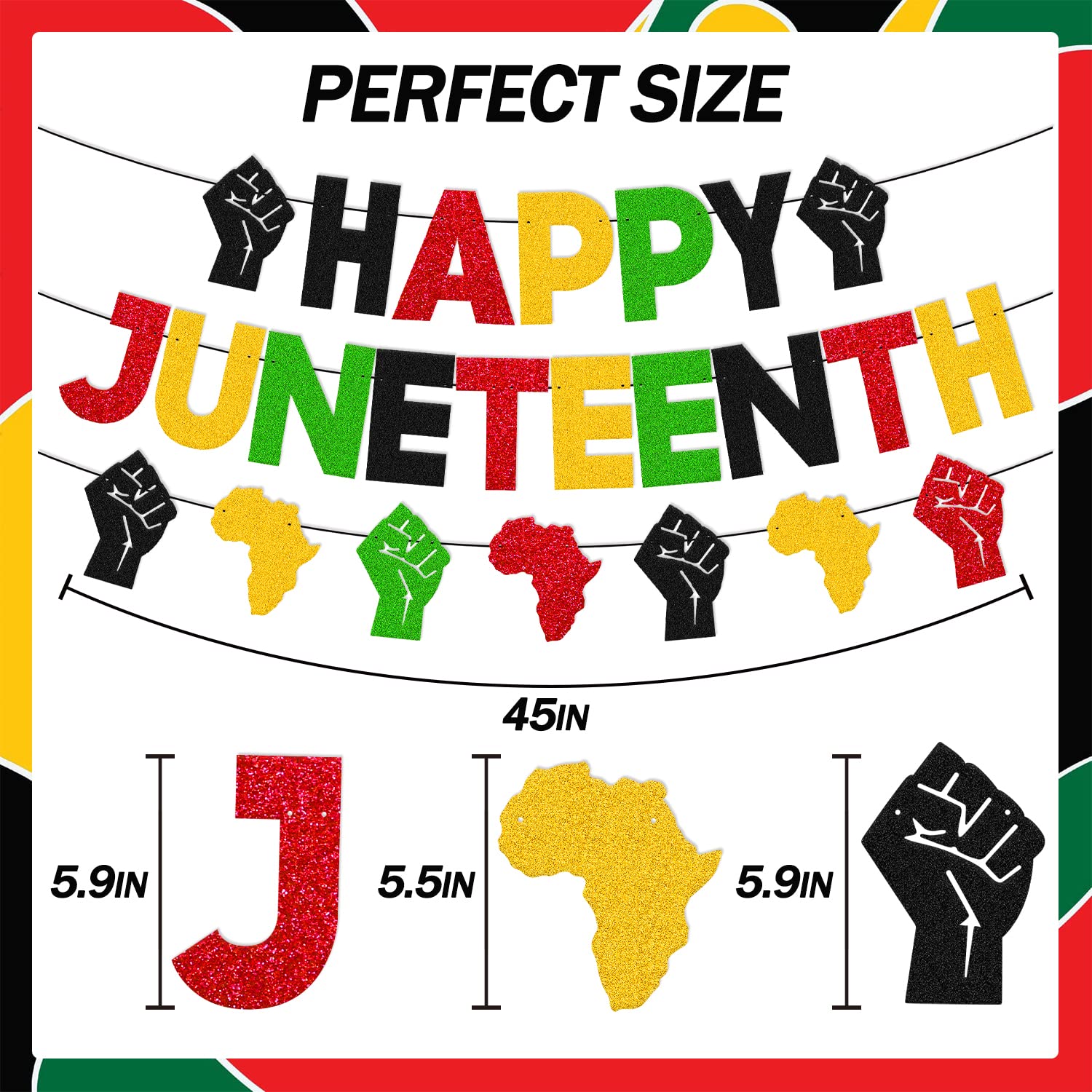 Juneteenth Celebration Banner Set - June 19th 1865 Freedom Day Party Decor