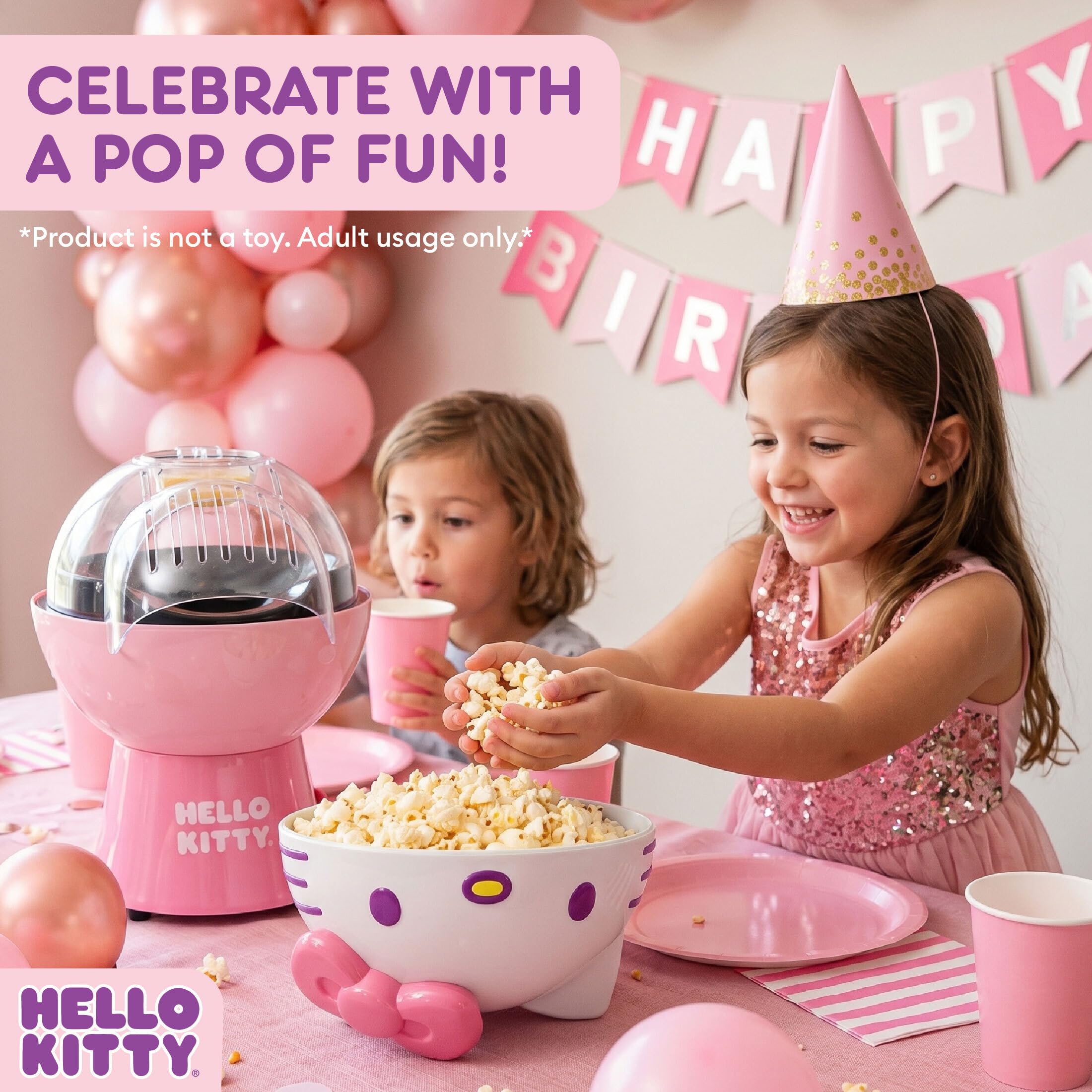 Uncanny Brands Star Wars R2D2 Popcorn Maker- Fully Operational Droid Kitchen Appliance: Hello Kitty