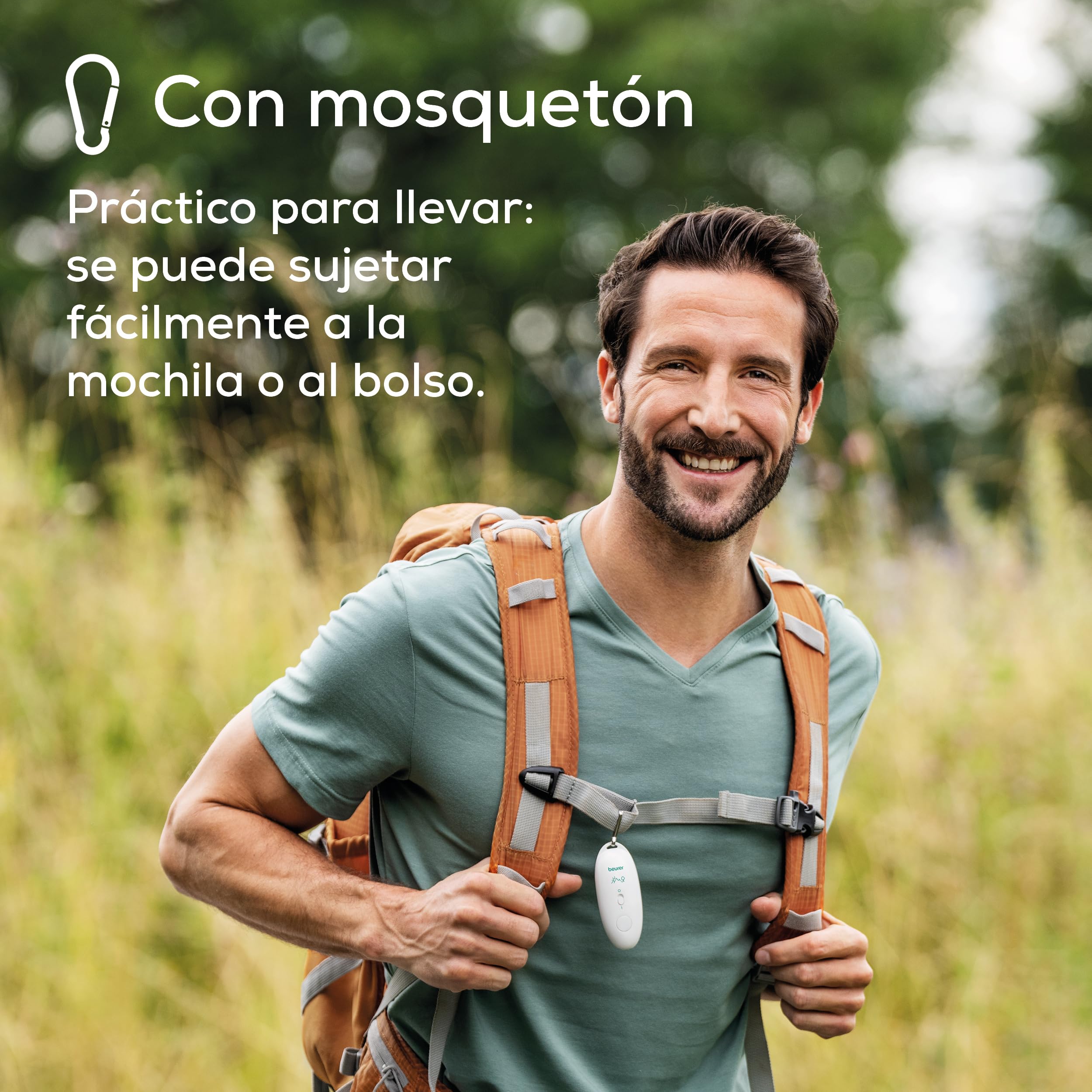 Beurer BiteX Travel Aparato contra picaduras de insectos BR 10, para tratar picaduras y mordeduras, alivia la comezón, pequeño lápiz de calor con mosquetón, gadget de viaje