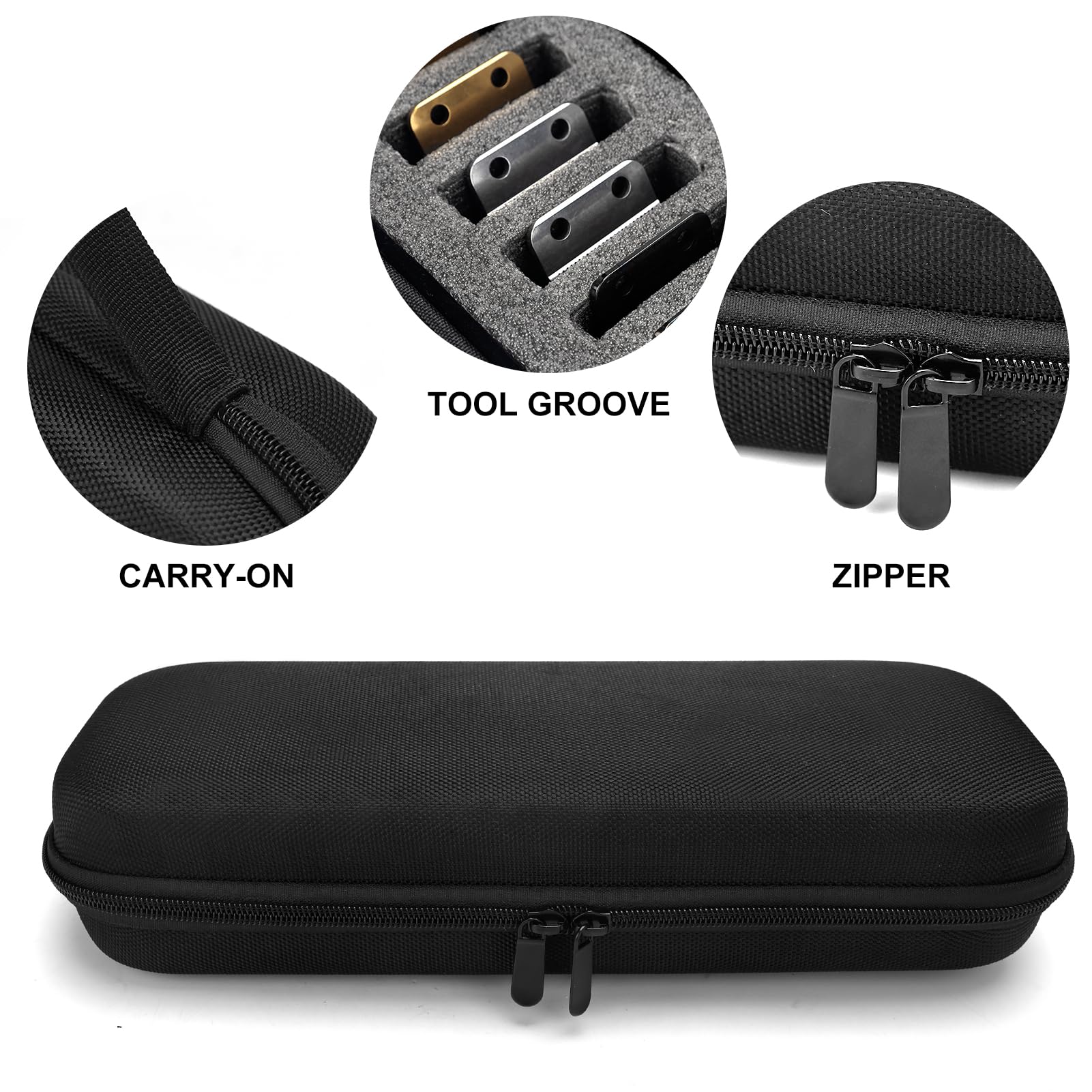 CGBARBER Grooming Clipper Blade Case Holder Organizer, Blades Storage Grooming Blade Tool Organizer - Barber Case (12 Slots Carbon), Black