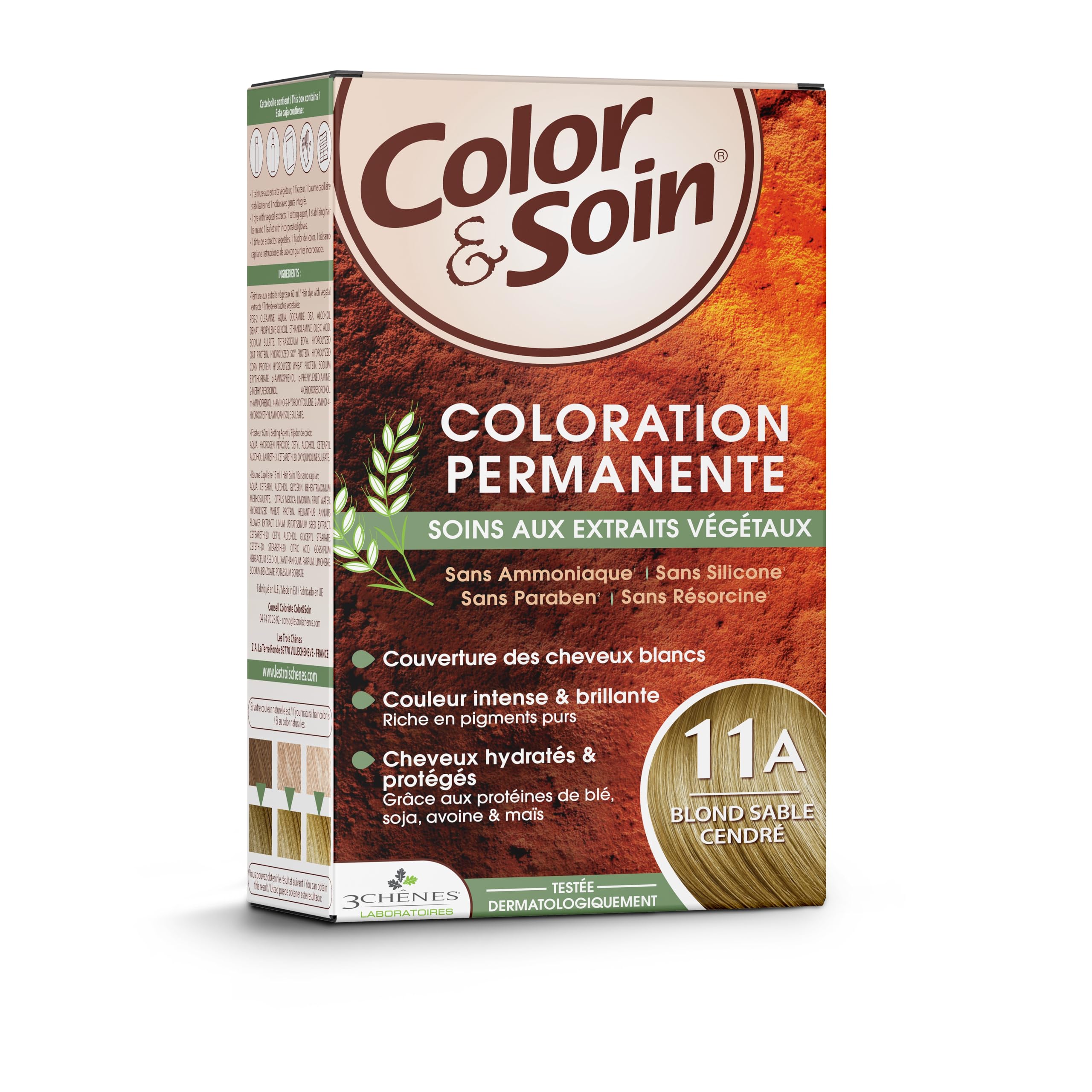 Les 3 chênes - Color & Soin, colorazione Bio Senza Ammoniaca, Senza resorcinol, senza parabeni