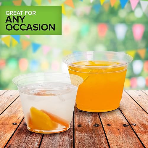 Miniatura 7 de Stock Your Home Vasos fríos comercialmente compostables de 9 onzas (paquete de 50), vaso ecológico para fiestas, reciclable, desechable, sostenible,