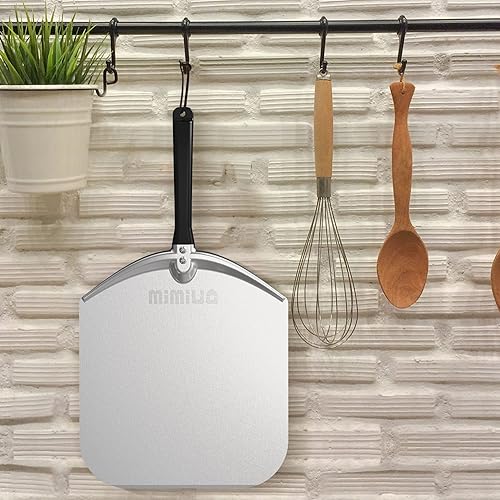 Miniatura 6 de Pala de pizza de aluminio para horno y parrilla, espátula de pizza de 12 x 14 pulgadas para hornear pan y pastel, accesorios para horno de pizza y