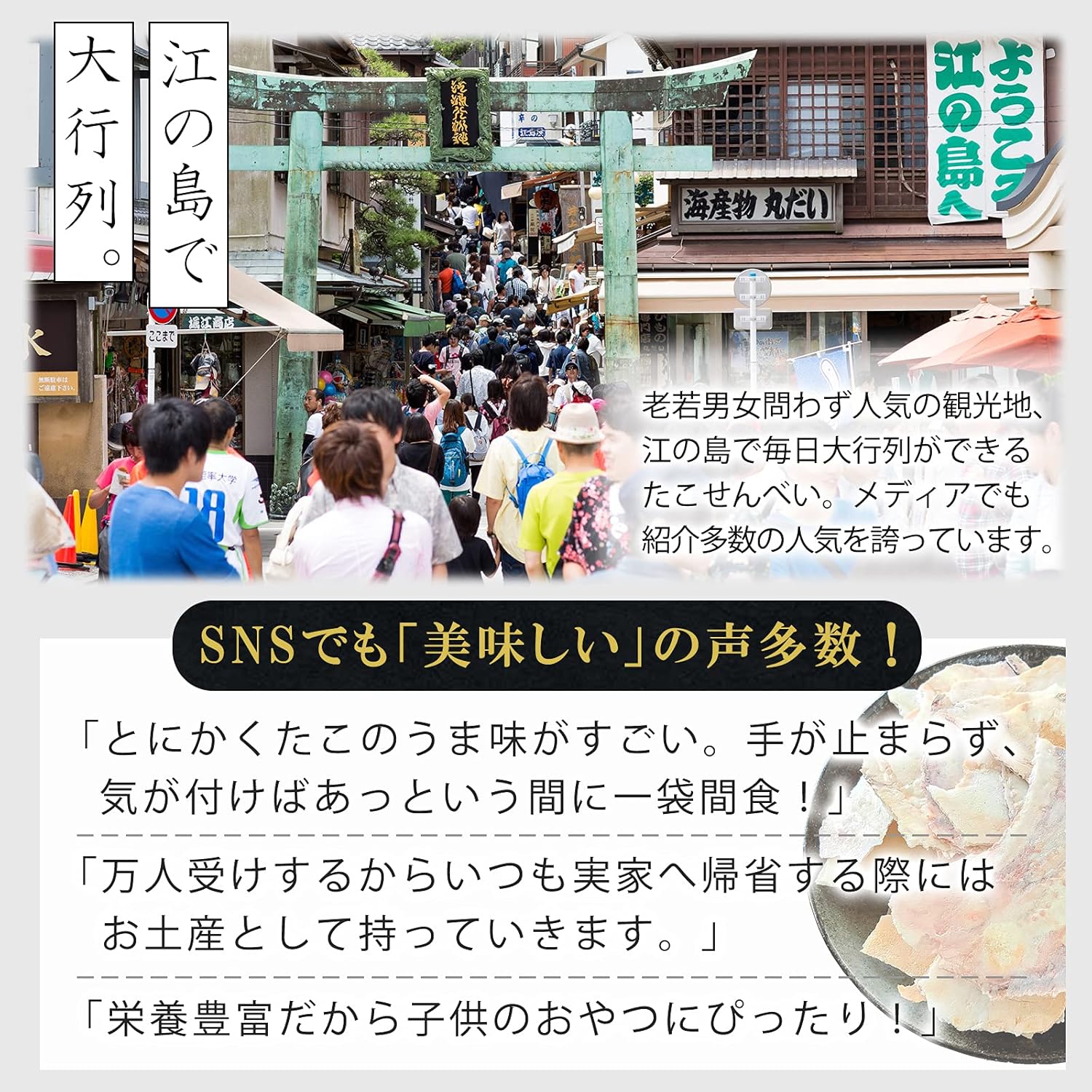 江の島 丸焼き たこせんべい 個包装 セット 箱入 お土産 お菓子 (1枚4袋)