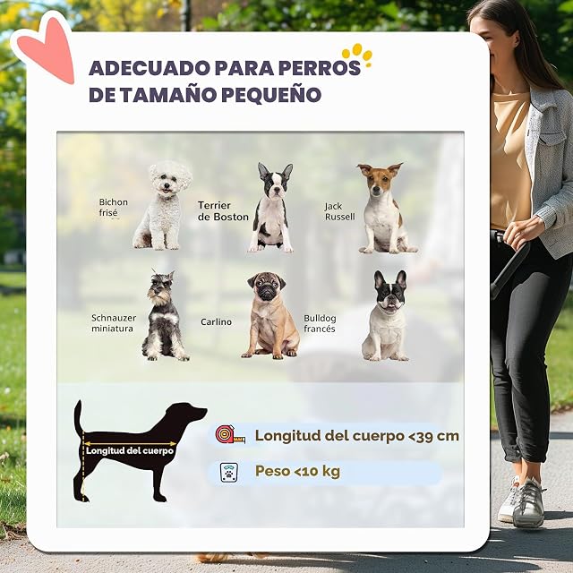 Foto 5 de 8 de PawHut Cochecito jogger plegable para perros y gatos pequeños 10 kg gris