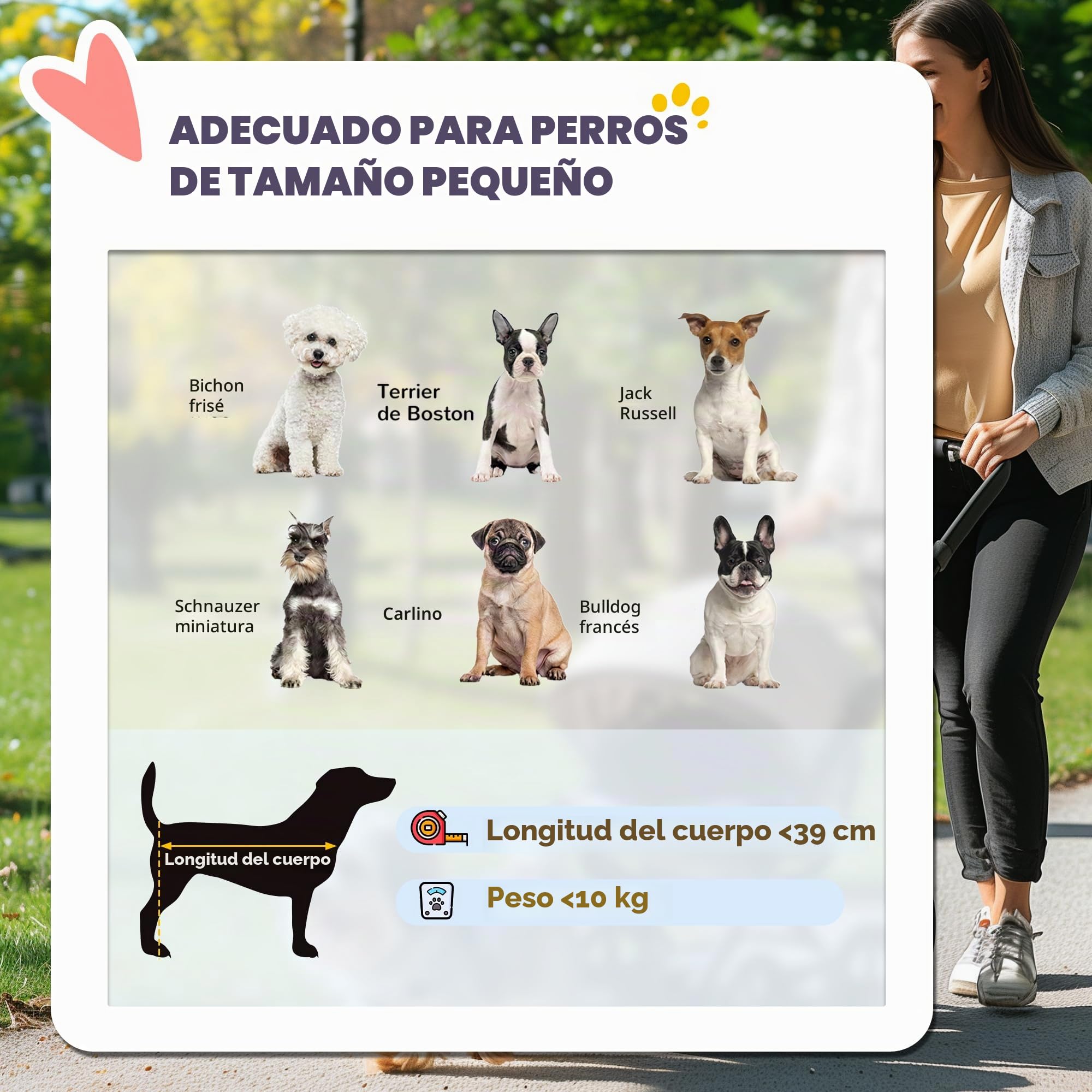 PawHut Cochecito jogger plegable para perros y gatos pequeños 10 kg gris