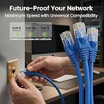 GearIT 10 Pack, Cat 6 Ethernet Cable Cat6 Snagless Patch 3 Feet - Computer LAN Network Cord, Blue - Compatible with 10 Port Switch POE 10port Gigabit