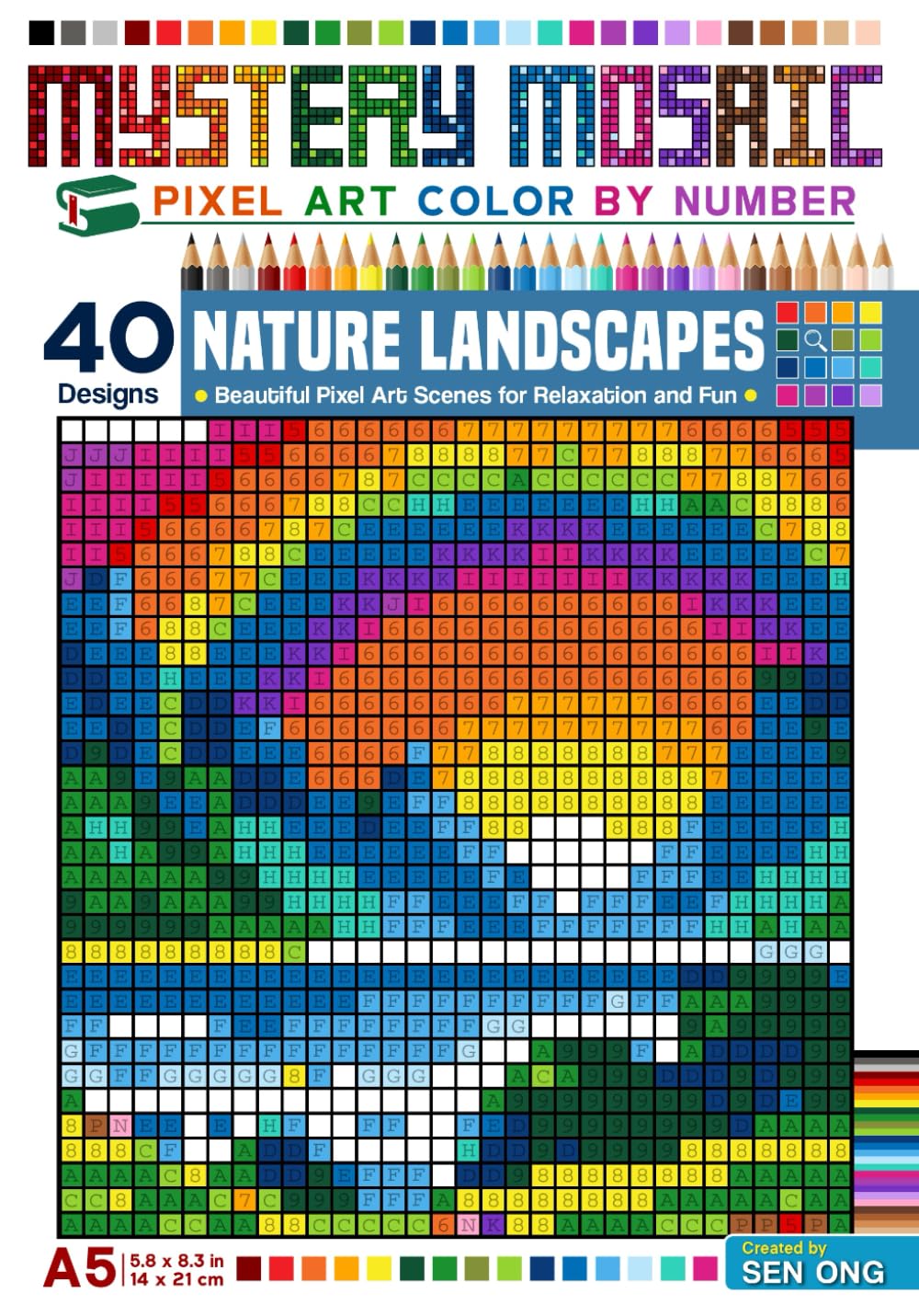 Nature Landscapes Mystery Mosaic Color By Number: Beautiful Pixel Art Scenes of Waterfalls, Sunsets, Mountains, and More for Relaxation and Fun (Pocket Mosaic Color By Number)