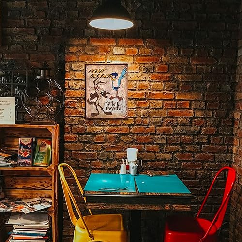 Miniatura 3 de Desperate Enterprises Road Runner & Wile E Coyote - Letrero de hojalata nostálgica vintage de metal para pared, fabricado en Estados Unidos