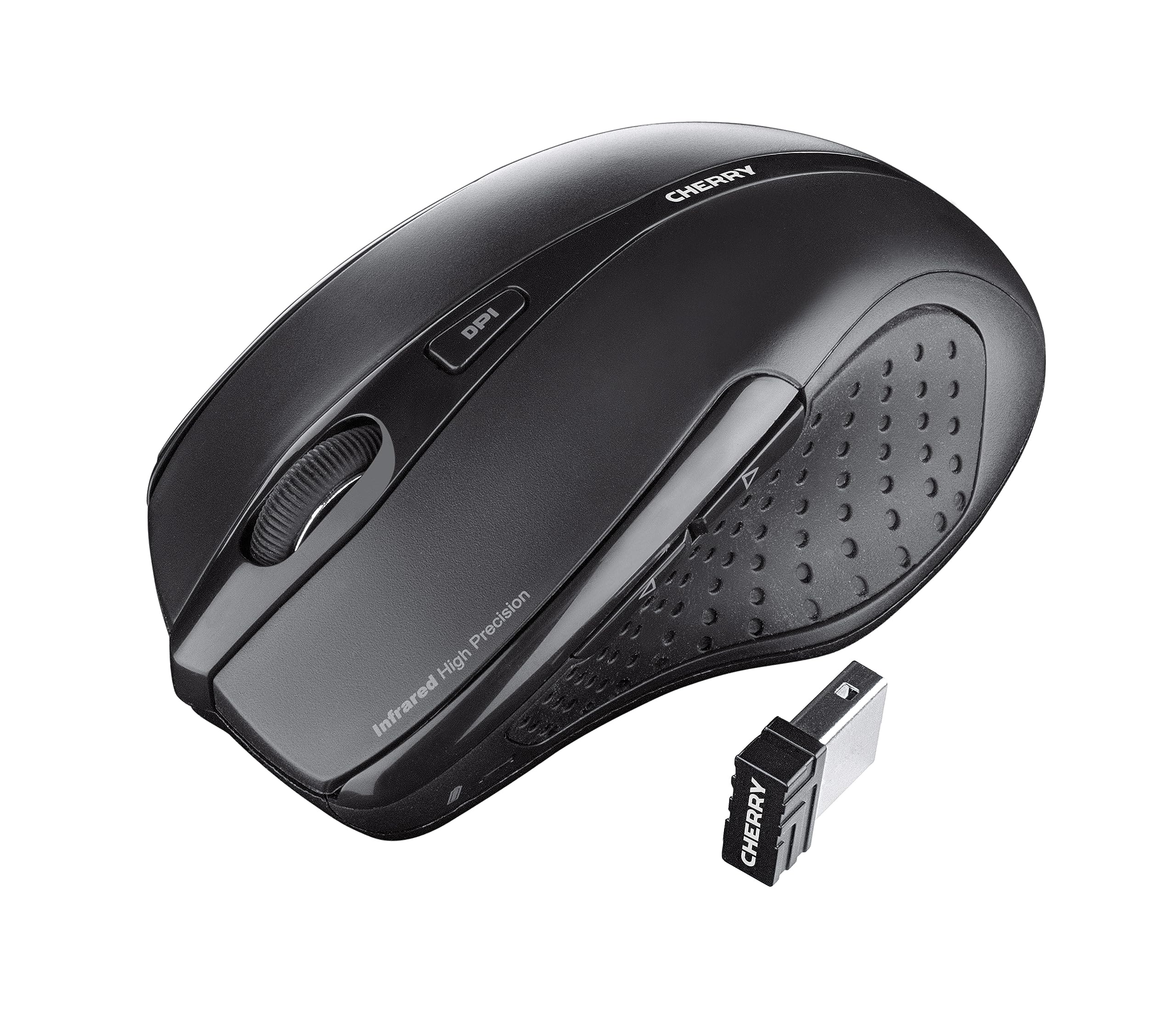 CHERRY DW 5100, Ensemble Clavier et Souris sans Fil, Disposition Belge (AZERTY), Radio 2,4 GHz, Plug & Play, Souris Ergonomique pour Droitiers, Piles, Noir