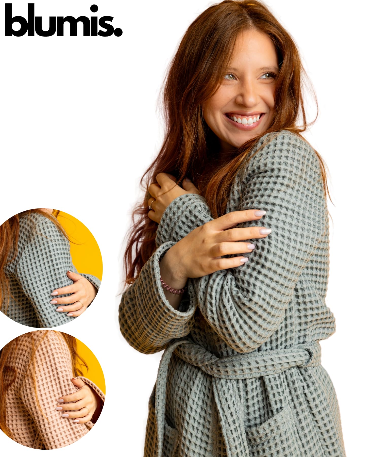 Accappatoio da donna | Heavy Waffle pique 250 GSM, cotone certificato OEKOTEX, traspirante, ad asciugatura rapida, ideale per sauna e spa, elegante taglio kimono