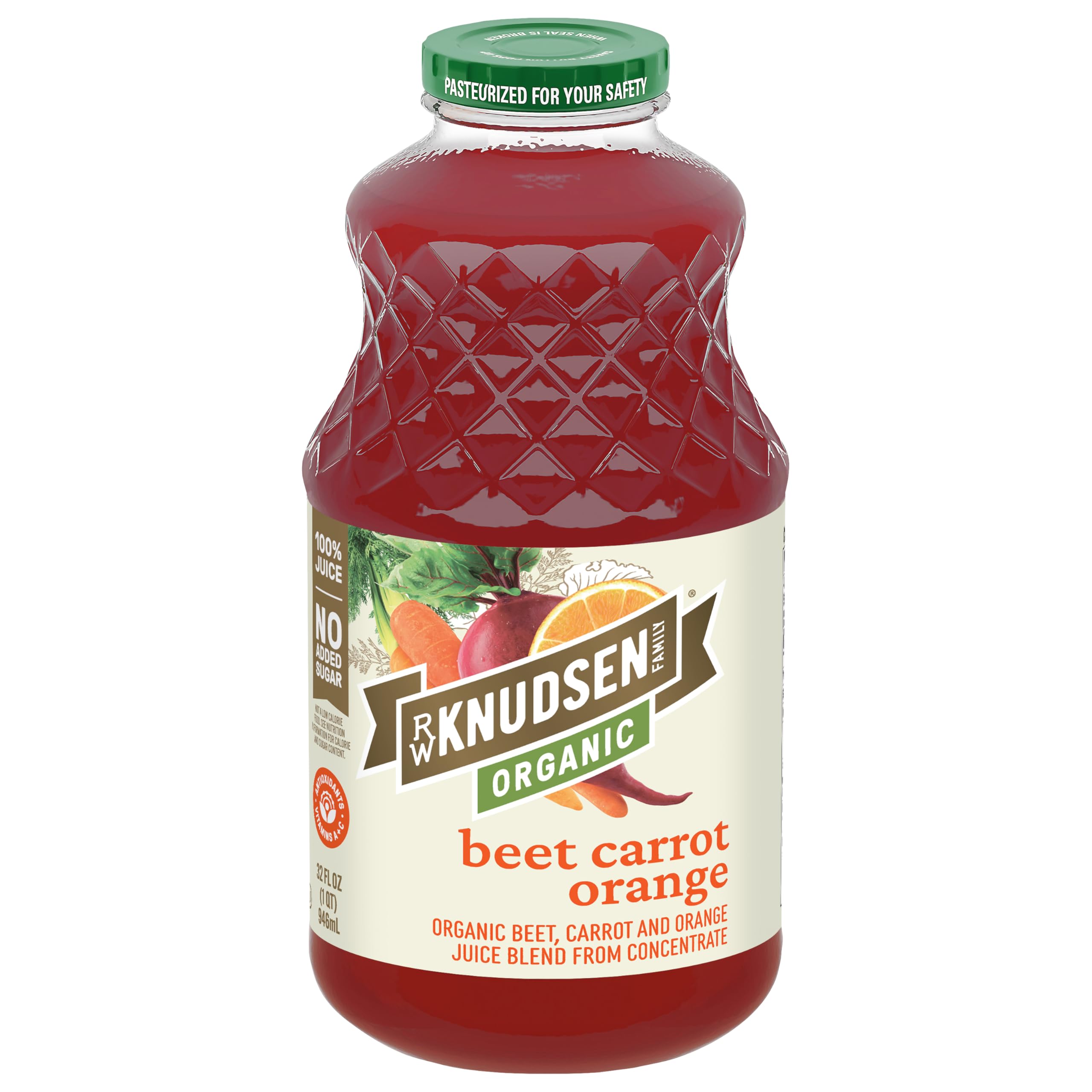 R.W. Knudsen Family Organic Beet Carrot Orange Juice Blend, 32 Ounces
