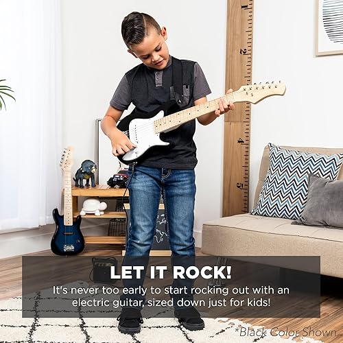 Miniatura 7 de Best Choice Products Kit de inicio de guitarra eléctrica para niños de 30 pulgadas con amplificador de 5 W, correa, bolsa de concierto, cuerdas,