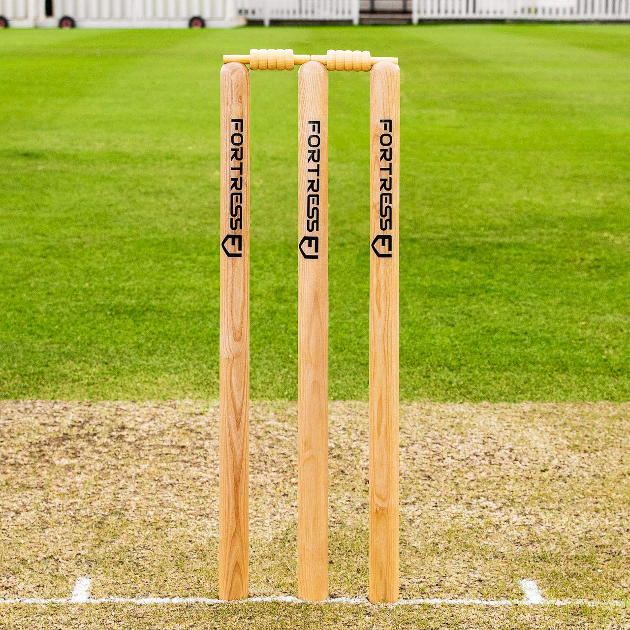FORTRESS Wooden Cricket Stumps [ICC Regulation] – Club & County Senior Stumps (County Stumps, Junior (27in)) — image 1